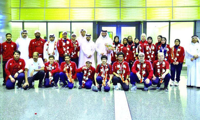 استقبال حافل لأبطال الرماية العربية