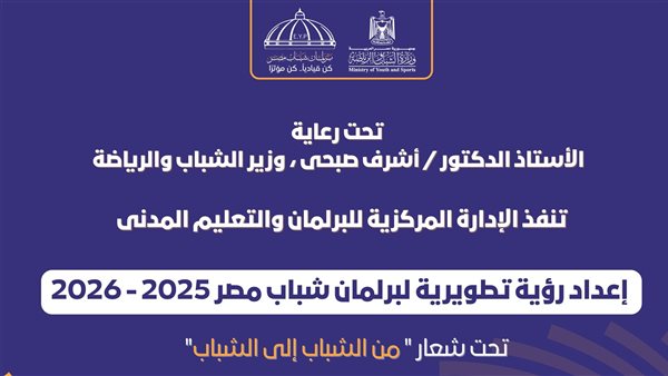 الشباب والرياضة تستعد لإطلاق الملتقى التدريبي الأول لبرلمان شباب مصر 1 الشباب والرياضة تستعد