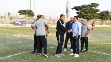 الجهاز الفني للفريق الأول بالمقاولون يتابع مباراة الشباب أمام سيراميكا كليوباترا 24 جهاز المقاولون يتابع