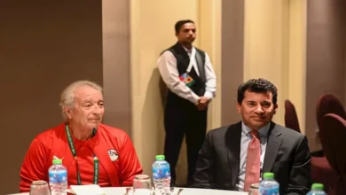 وزير الرياضة وأبو ريدة يحفزان منتخب مصر الثاني قبل كأس العرب 11 وزير الرياضة وأبو ريدة يحفزان منتخب مصر الثاني قبل كأس العرب