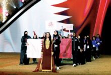 ‫ افتتاح باهر للدورة الرياضية الخليجية الثانية لطالبات الجامعات ومؤسسات