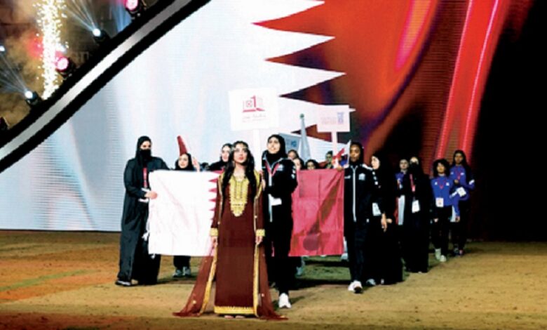 ‫ افتتاح باهر للدورة الرياضية الخليجية الثانية لطالبات الجامعات ومؤسسات
