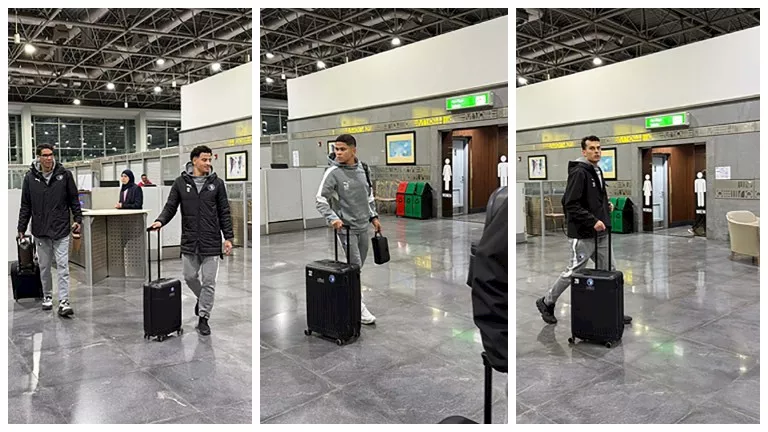 15 صورة لبعثة بيراميدز في مطار القاهرة قبل السفر للمغرب