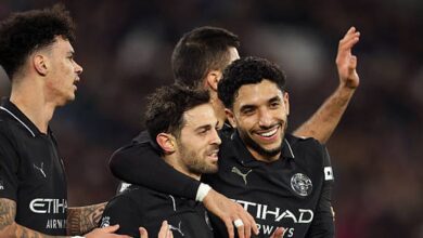 الثالث هذا الموسم.. مرموش يصنع وبرناردو يسجل في شباك وست هام يونايتد 5 الثالث هذا الموسم مرموش يصنع وبرناردو يسجل في شباك وست