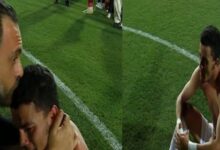 بكاء محمد شحاتة بعد التتويج بالدوري مع الزمالك وجون إدوارد