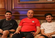 حسام حسن مع إسلام عيسي ومحمد حمدي