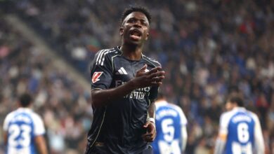 ‫ الدوري الإسباني ريال مدريد يفوز على إسبانيول ويؤجل تتويج