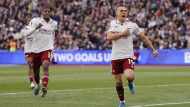 ‫ الدوري الإنجليزي أرسنال يتخطى وست هام يونايتد ويقترب من